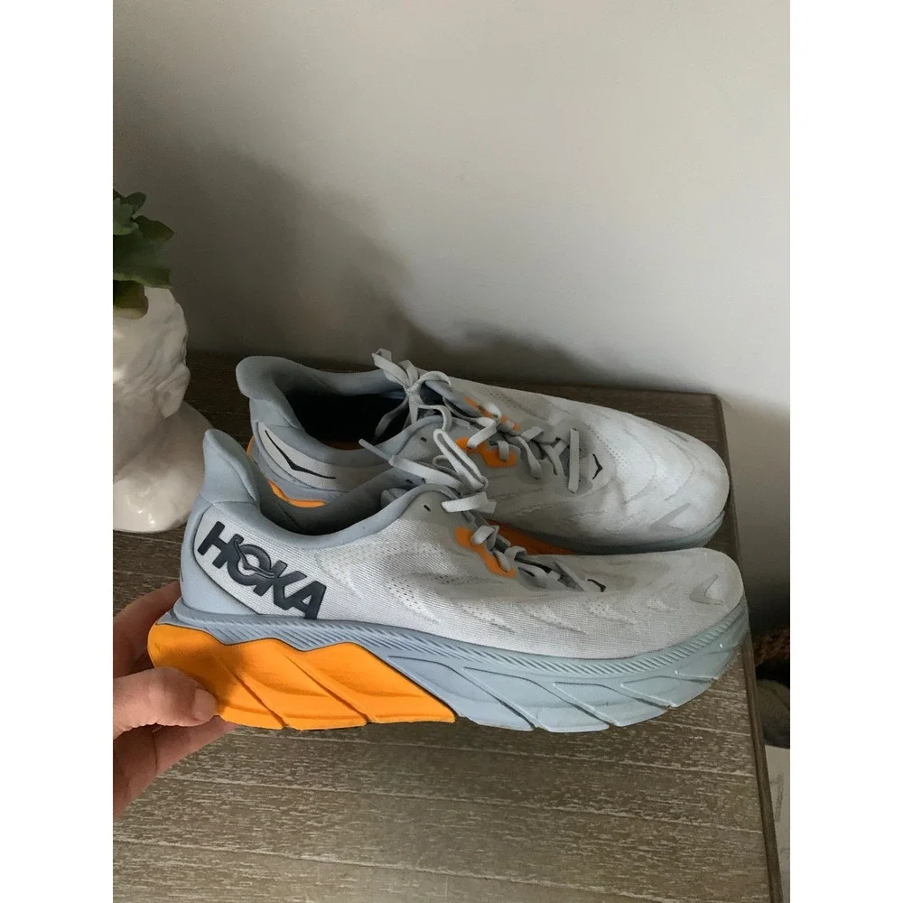 Hoka One One Arahi 6 Mens 11 Plein Air Blue Fog Orange Running Shoes 1123194